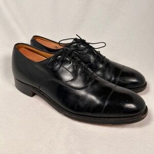 Johnston & Murphy Melton Black Leather Cap Toe Oxford Dress Shoes Mens 9.5 D